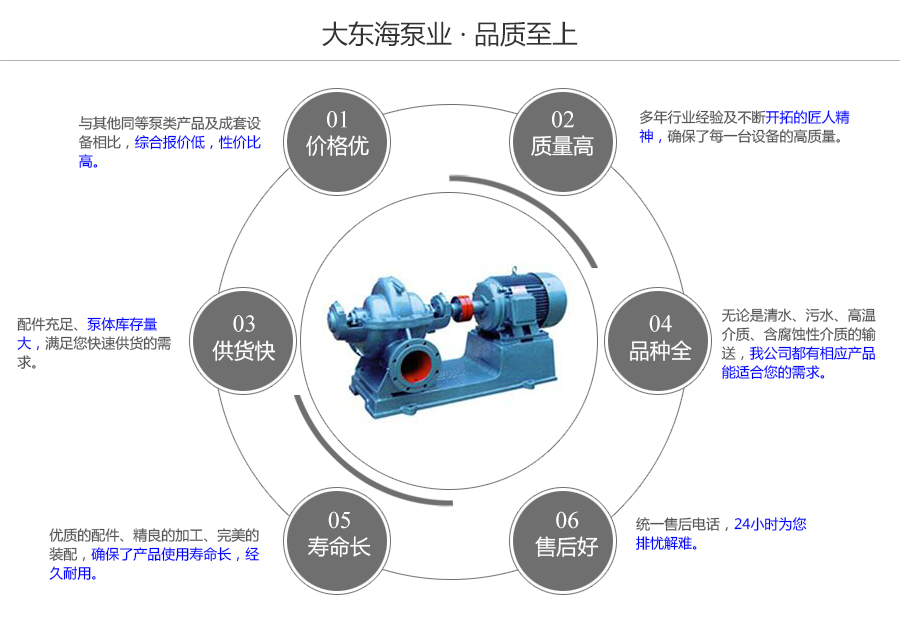 大東海泵業(yè)雙吸清水泵質(zhì)量保證圖