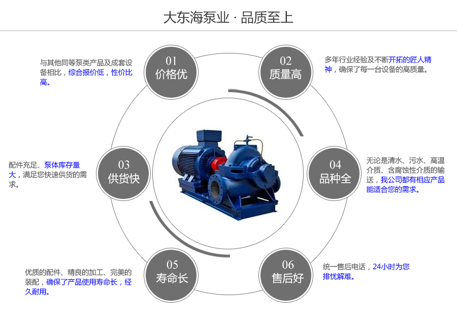 大東海泵業(yè)中開(kāi)泵質(zhì)量保證圖